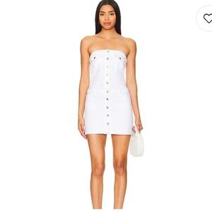 White Denim Button-Up Dress